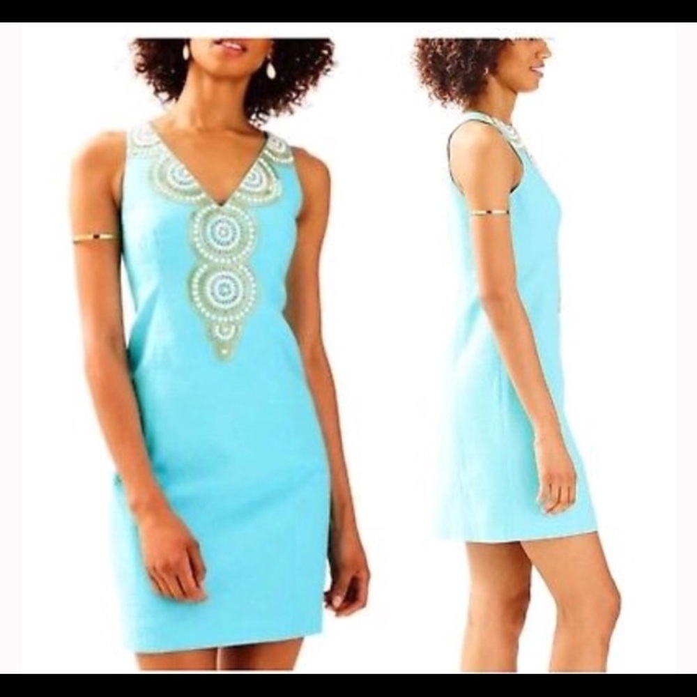 Lilly Pulitzer Gabby Shift Dress in Serene Blue